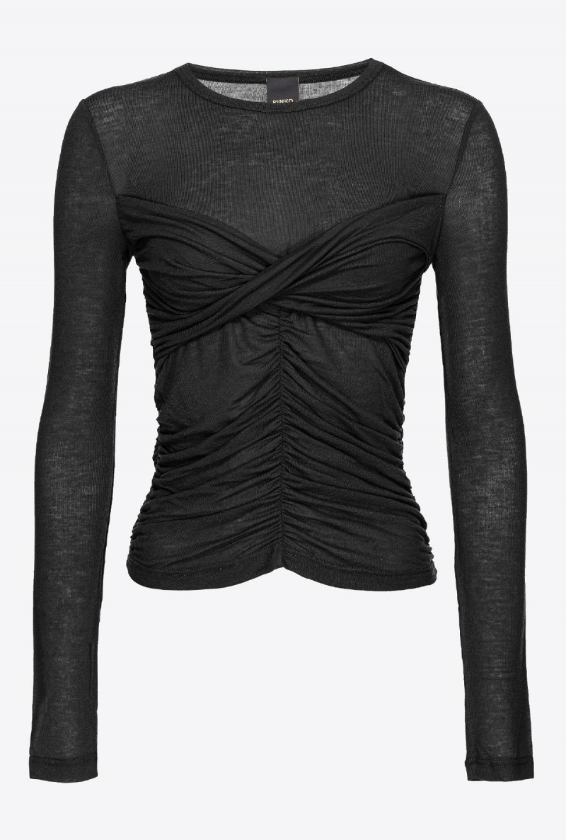 LIMO BLACK Pinko Sweater with front gathering | MYJKU68962