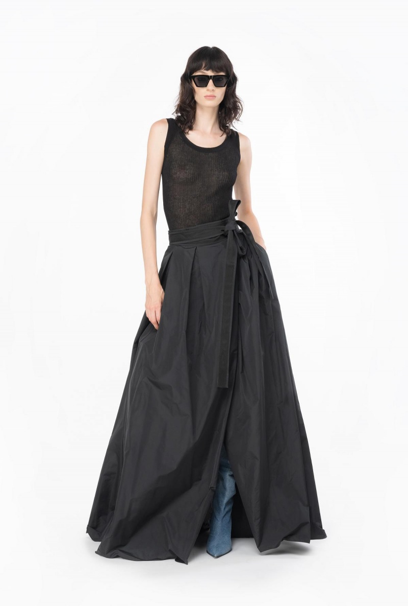 LIMO BLACK Pinko Taffeta maxi-skirt | MYZPD54089
