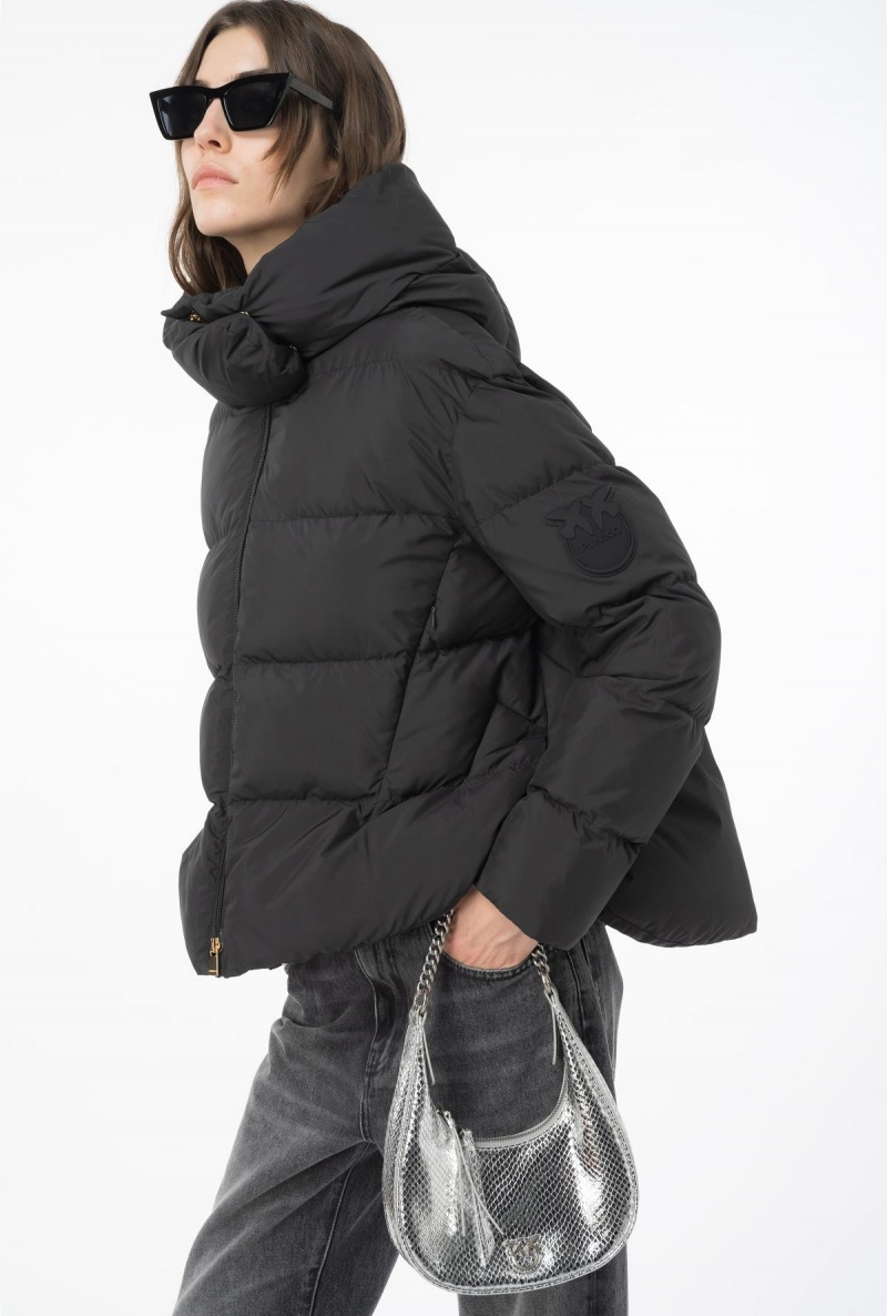 LIMO BLACK Pinko Technical canvas jacket with hood | MYXBR22564