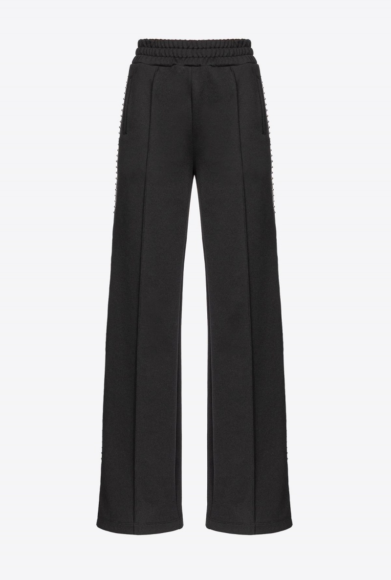 LIMO BLACK Pinko Technical fabric trousers with studs | MYEGJ20296