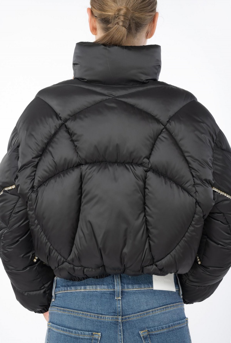 LIMO BLACK Pinko Technical satin down jacket with crystals | AMYWC11590