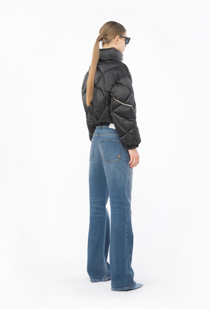 LIMO BLACK Pinko Technical satin down jacket with crystals | AMYWC11590
