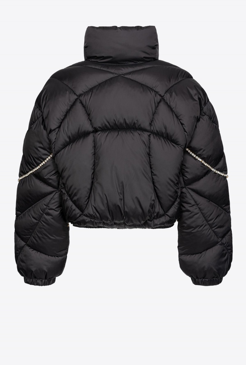 LIMO BLACK Pinko Technical satin down jacket with crystals | AMYWC11590