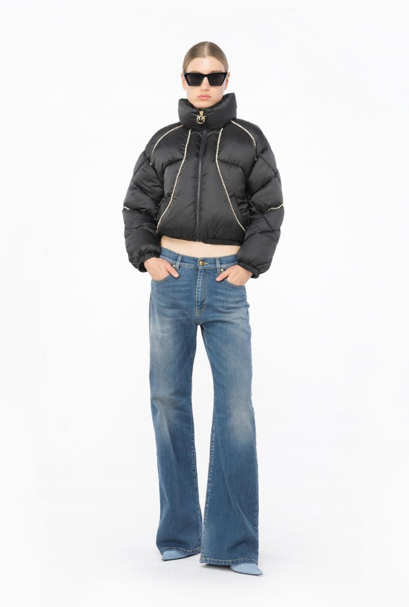 LIMO BLACK Pinko Technical satin down jacket with crystals | AMYWC11590
