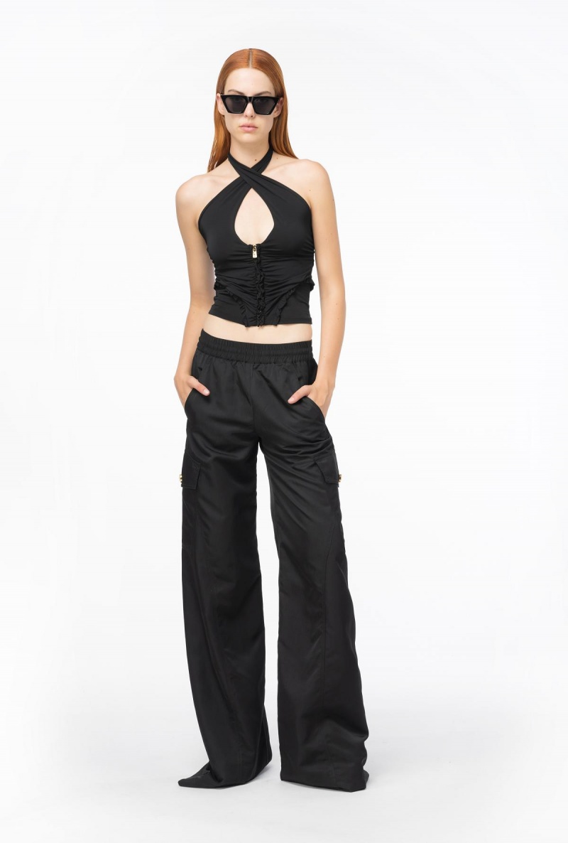 LIMO BLACK Pinko Technical twill cargo trousers | DMYVO40647
