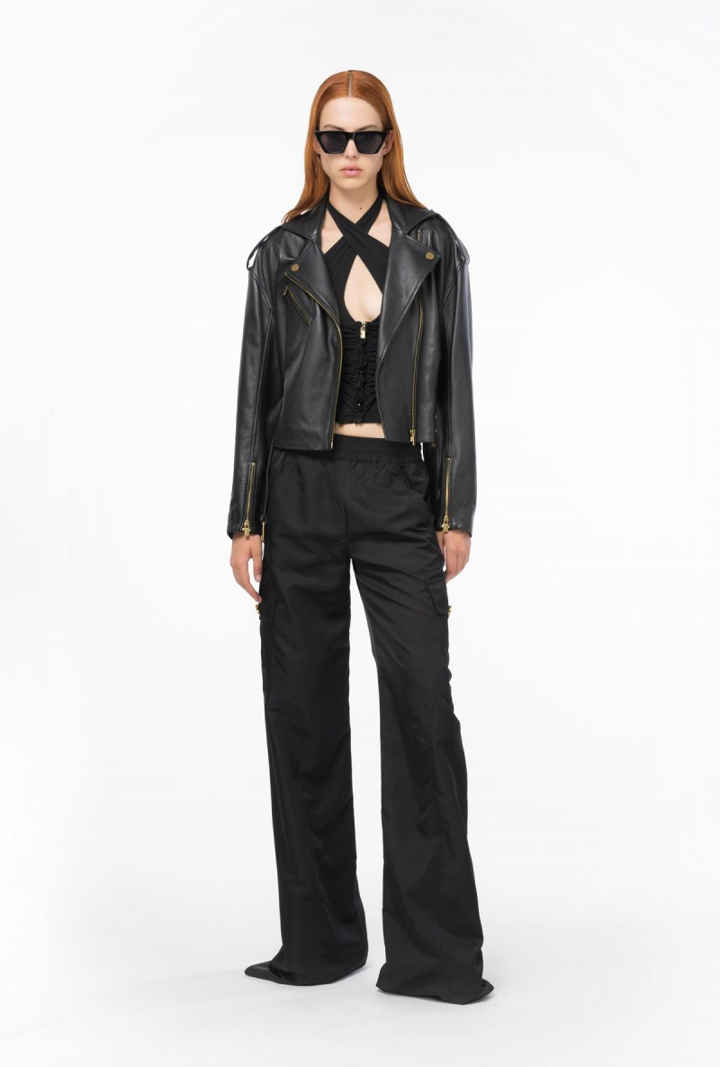 LIMO BLACK Pinko Technical twill cargo trousers | DMYVO40647
