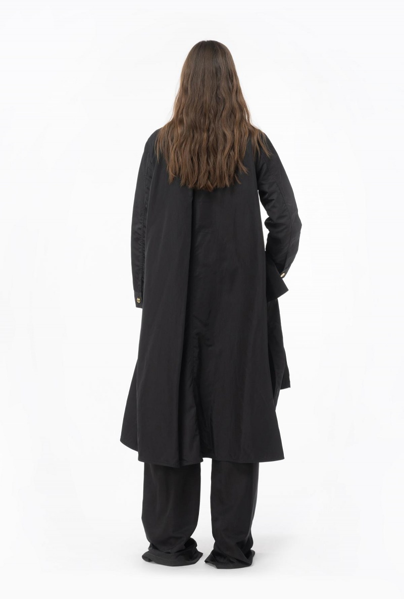 LIMO BLACK Pinko Technical twill parka with flounce | UMYTG85650