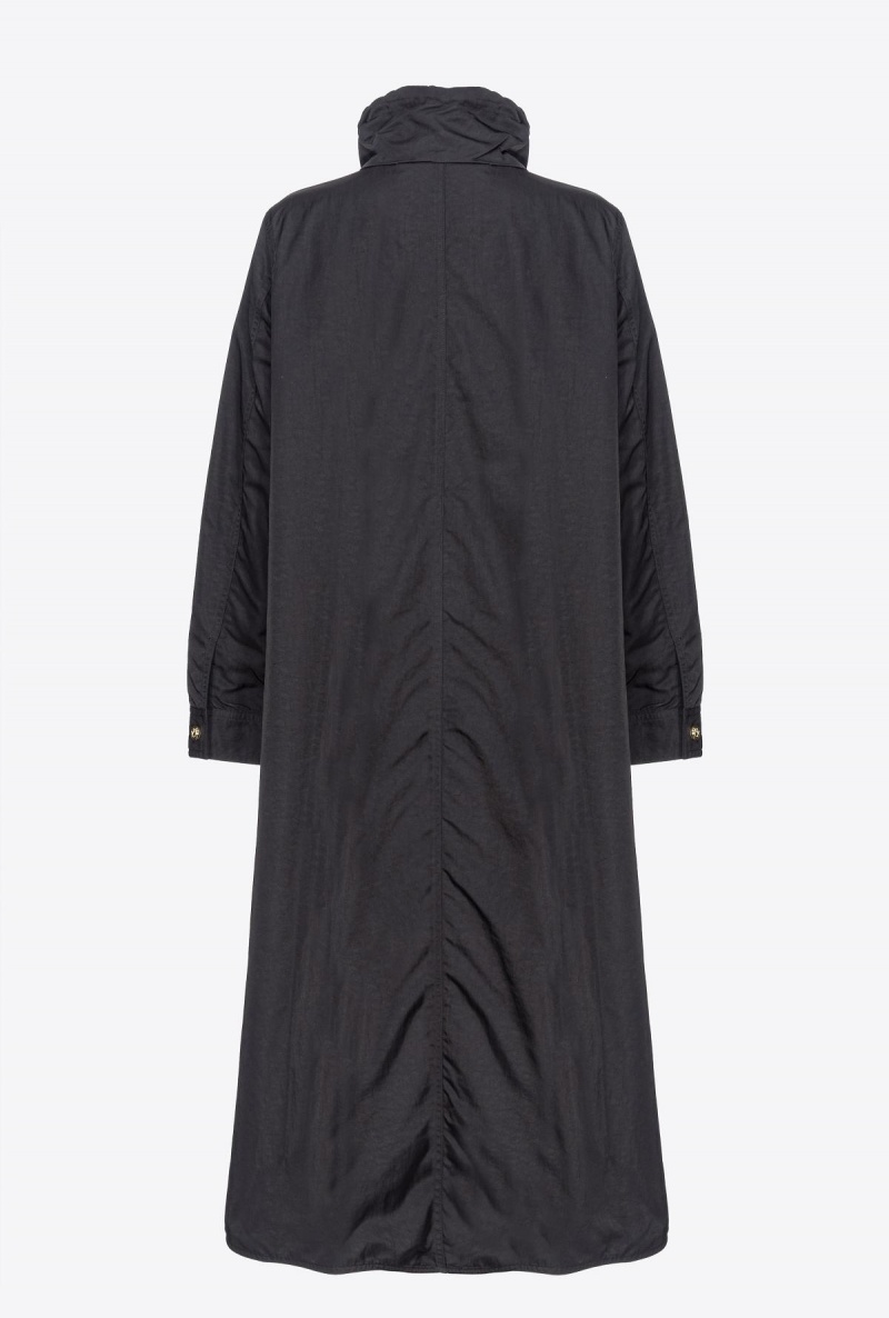 LIMO BLACK Pinko Technical twill parka with flounce | UMYTG85650