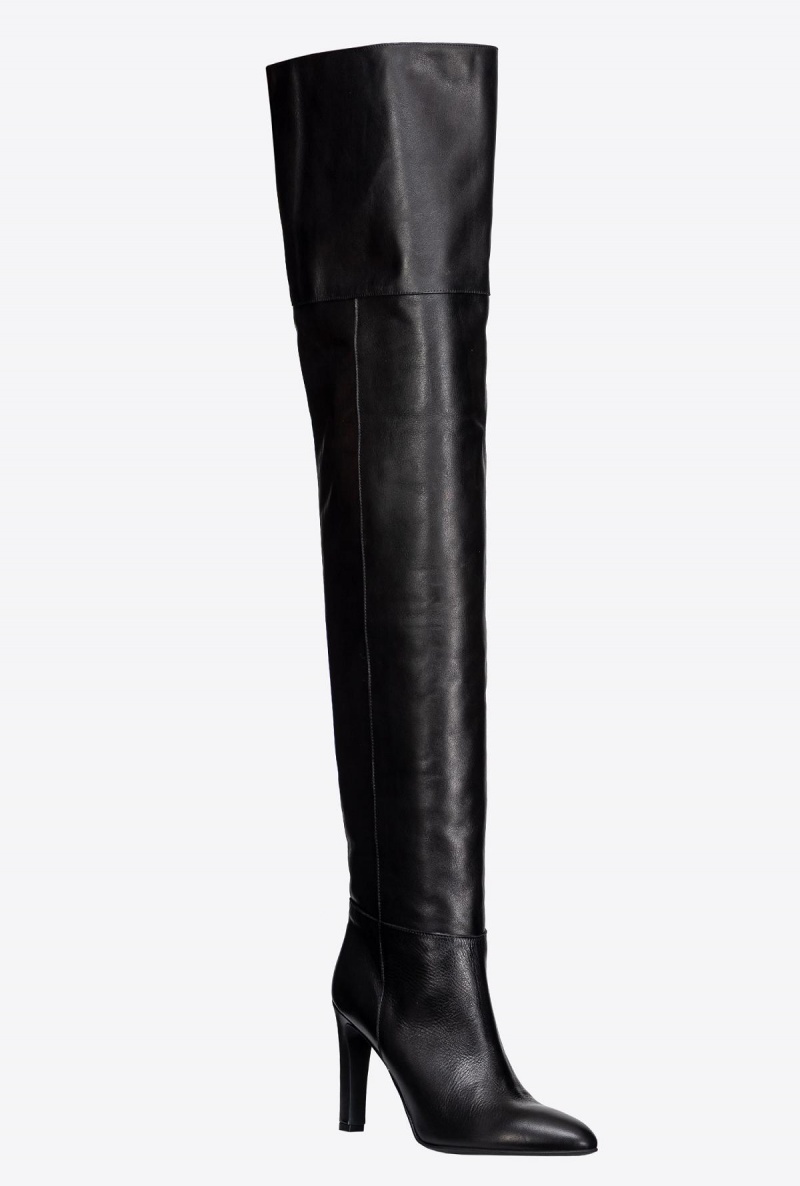 LIMO BLACK Pinko Thigh-high leather boots | MYZPD24377