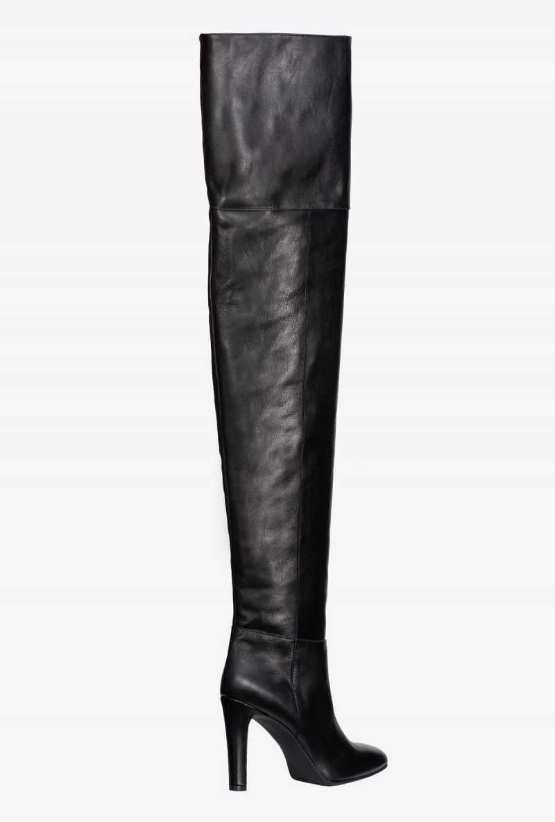 LIMO BLACK Pinko Thigh-high leather boots | MYZPD24377