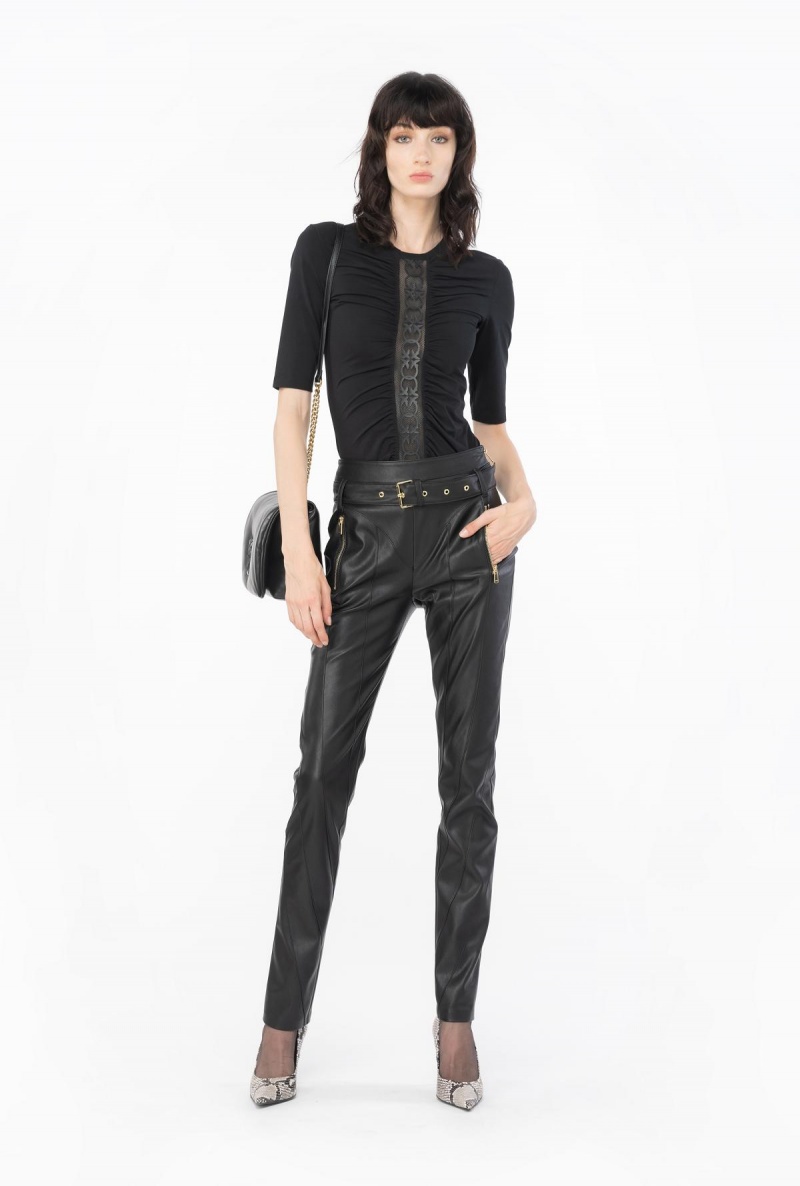 LIMO BLACK Pinko Top with Love Birds inlay | GMYUC82726