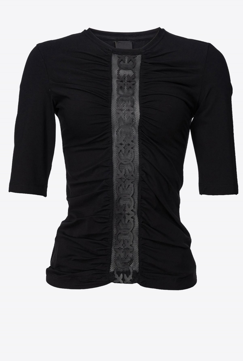 LIMO BLACK Pinko Top with Love Birds inlay | GMYUC82726