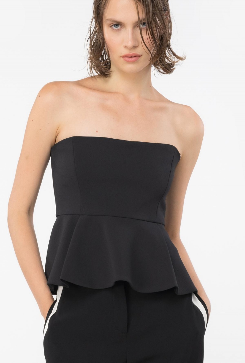 LIMO BLACK Pinko Top with large flounce at the bottom | MYCVG16578