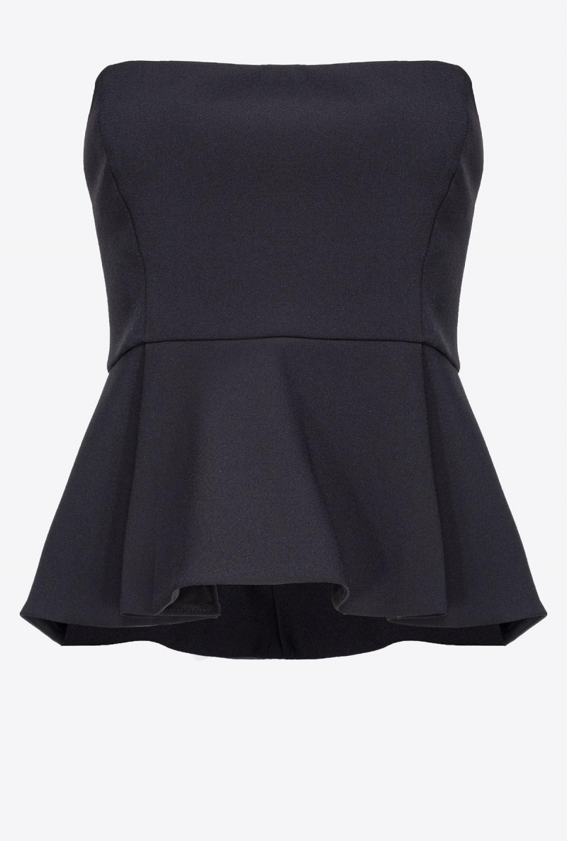LIMO BLACK Pinko Top with large flounce at the bottom | MYCVG16578