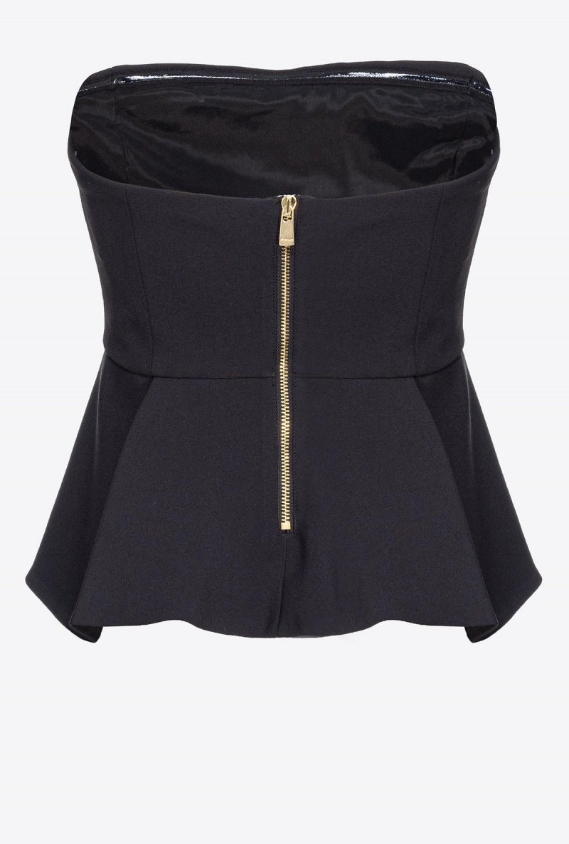 LIMO BLACK Pinko Top with large flounce at the bottom | MYCVG16578
