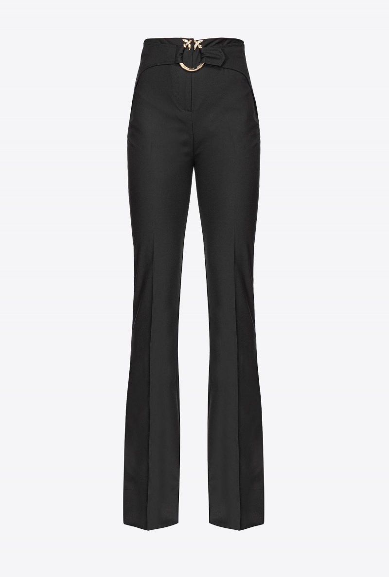 LIMO BLACK Pinko Trousers with piercing belt | DMYVO52485