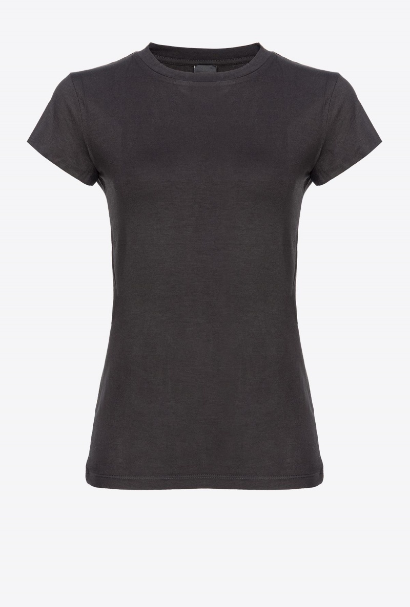 LIMO BLACK Pinko T-shirt with Love Birds embroidery | TMYWZ93672