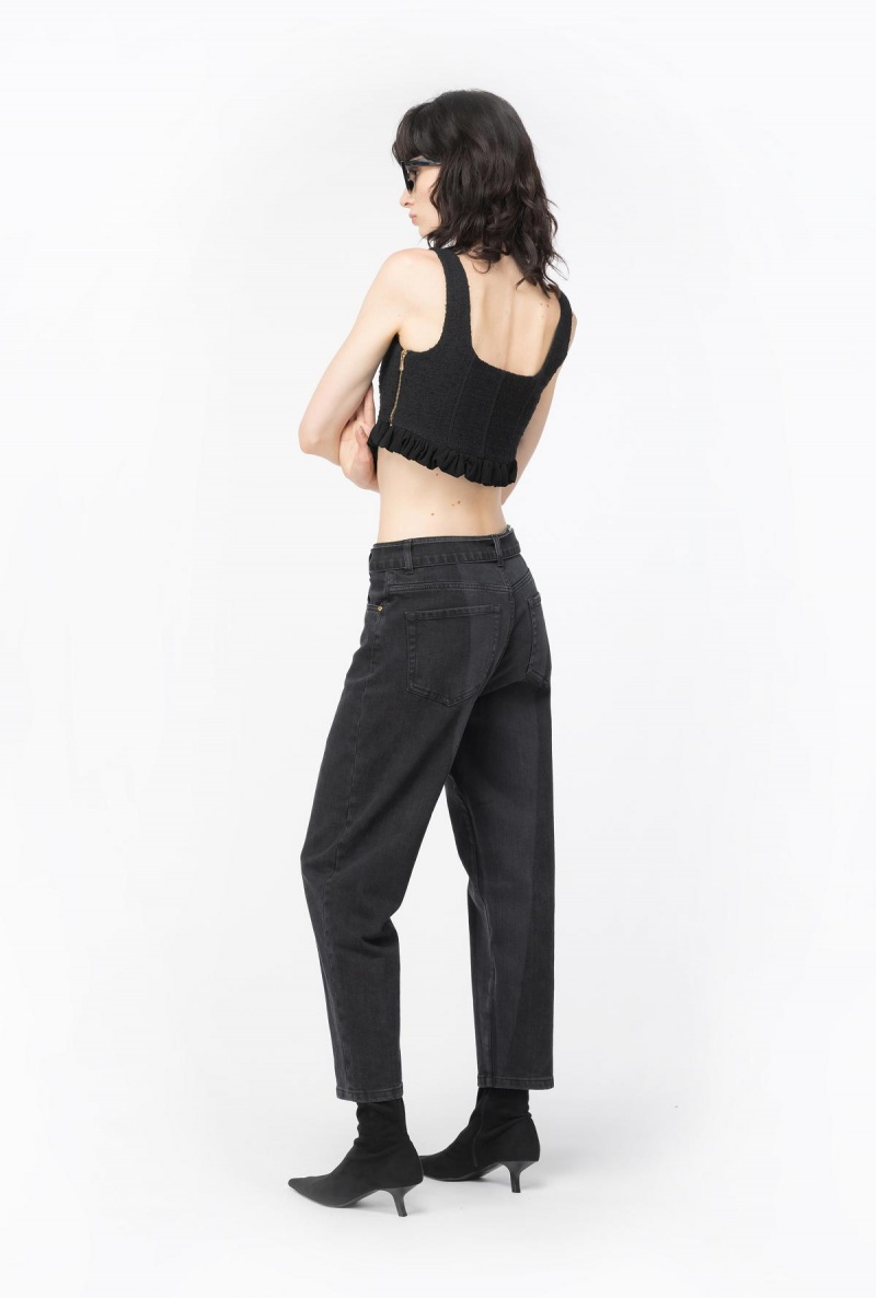 LIMO BLACK Pinko Tweed crop top | TMYWZ16162