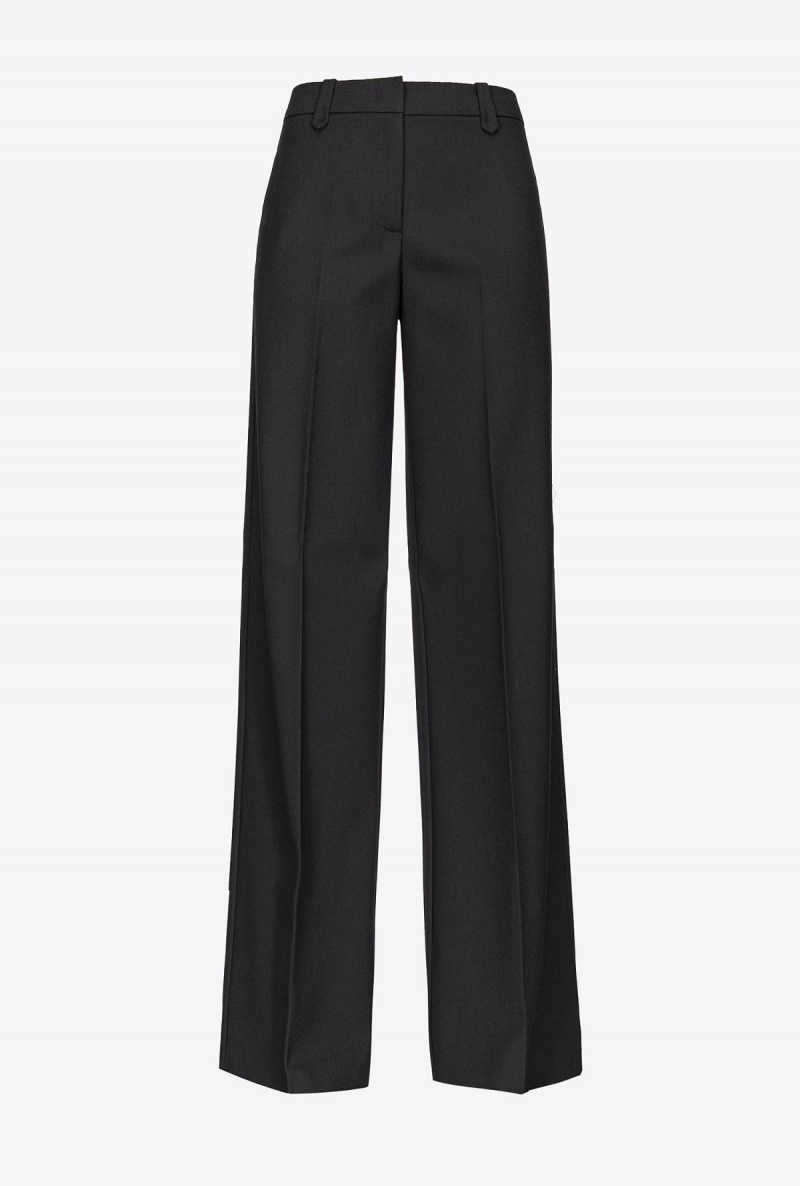 LIMO BLACK Pinko Twill palazzo trousers | BMYSO95566