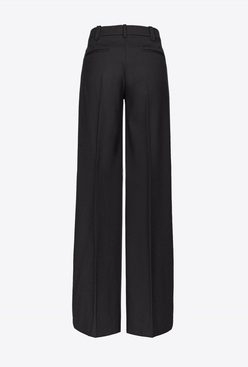 LIMO BLACK Pinko Twill palazzo trousers | ZMYNQ20622