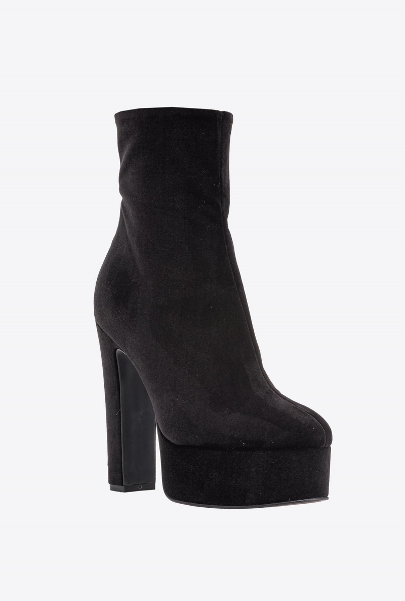 LIMO BLACK Pinko Velvet ankle boots | UMYND99340