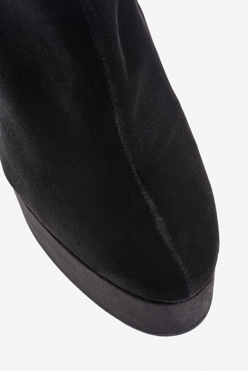 LIMO BLACK Pinko Velvet ankle boots | UMYND99340