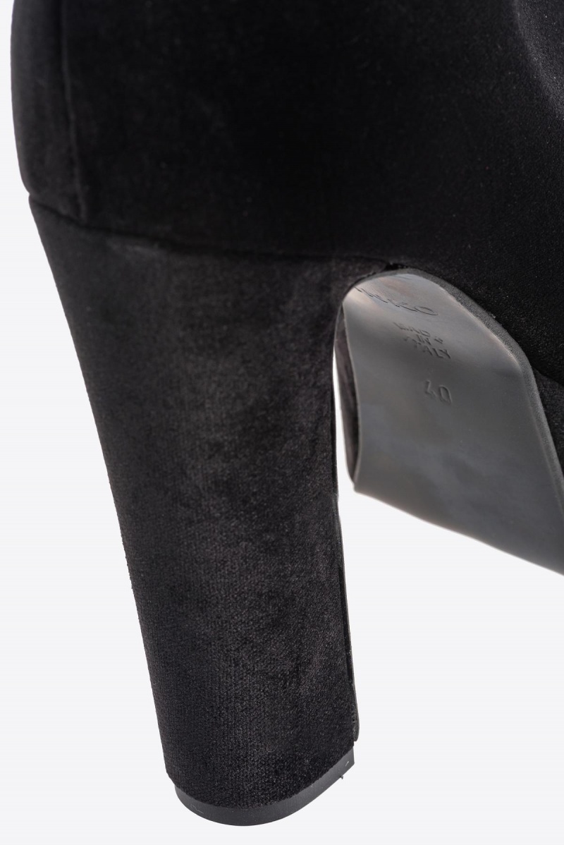 LIMO BLACK Pinko Velvet ankle boots | UMYND99340