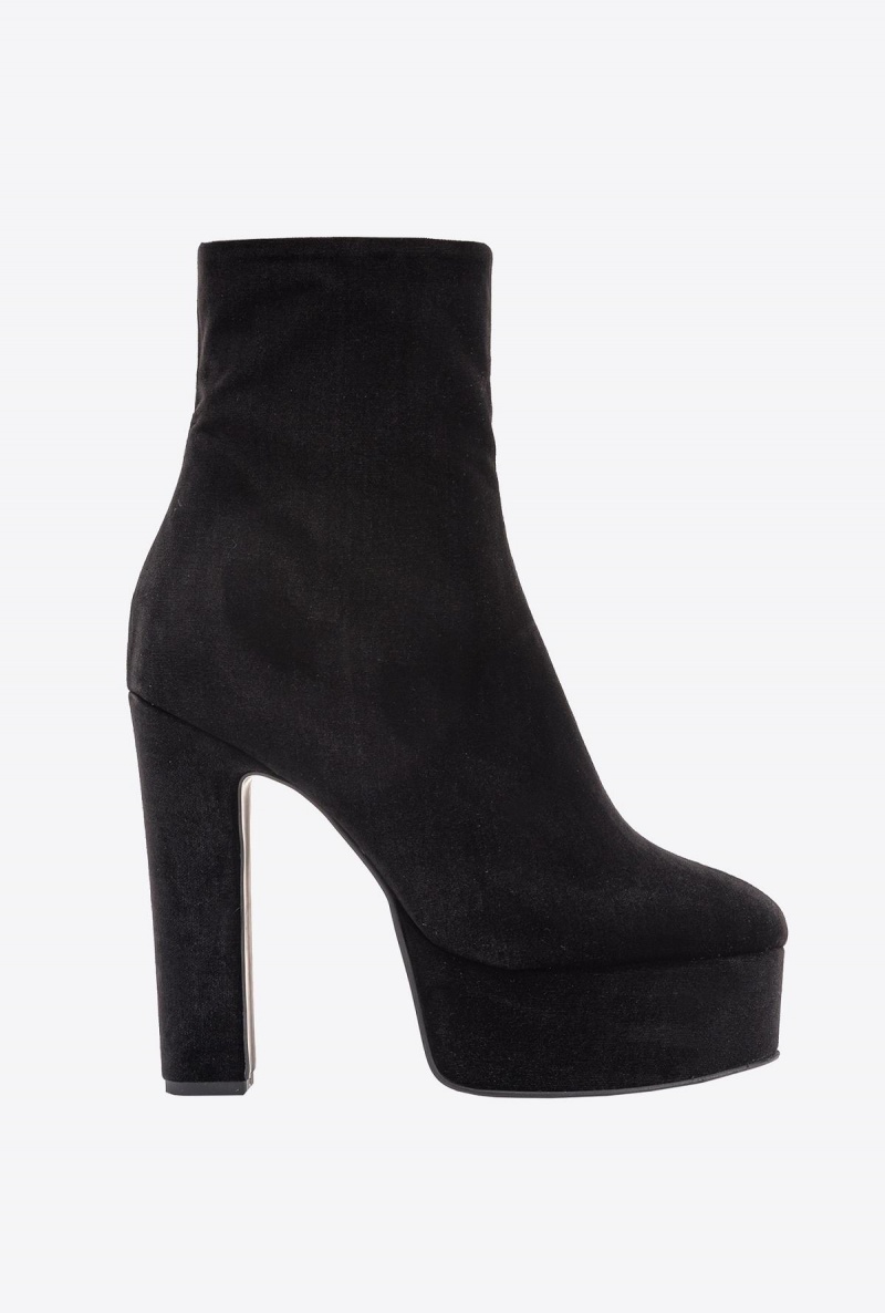 LIMO BLACK Pinko Velvet ankle boots | UMYND99340