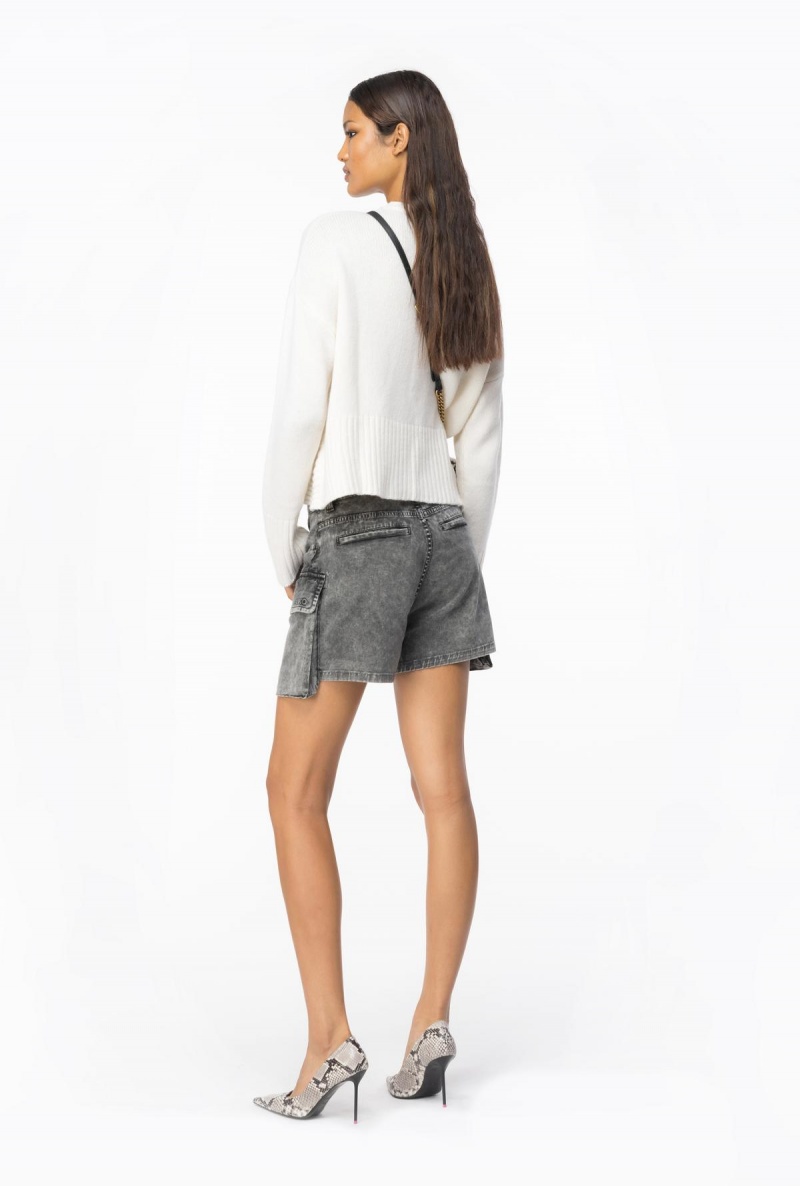 LIMO BLACK Pinko Washed drill cargo shorts | DMYVO24216