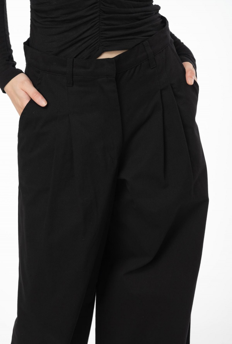 LIMO BLACK Pinko Wide-leg cotton trousers | UMYTG31468