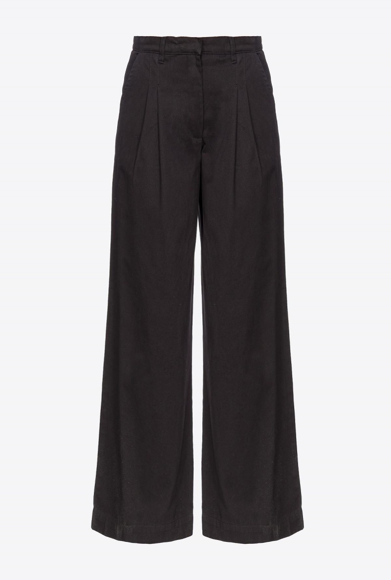 LIMO BLACK Pinko Wide-leg cotton trousers | UMYTG31468