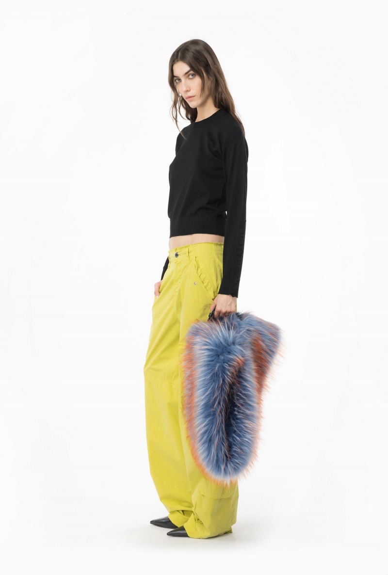 LIMO BLACK Pinko Wool pullover with ruching | MYJVR57407