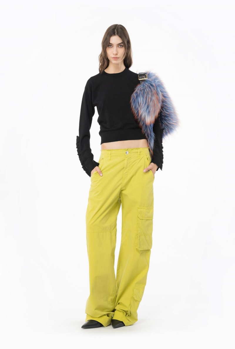 LIMO BLACK Pinko Wool pullover with ruching | MYJVR57407