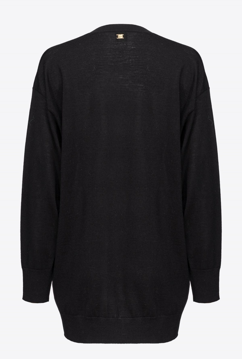 LIMO BLACK Pinko Wool sweater with ruching | MYZDE98705