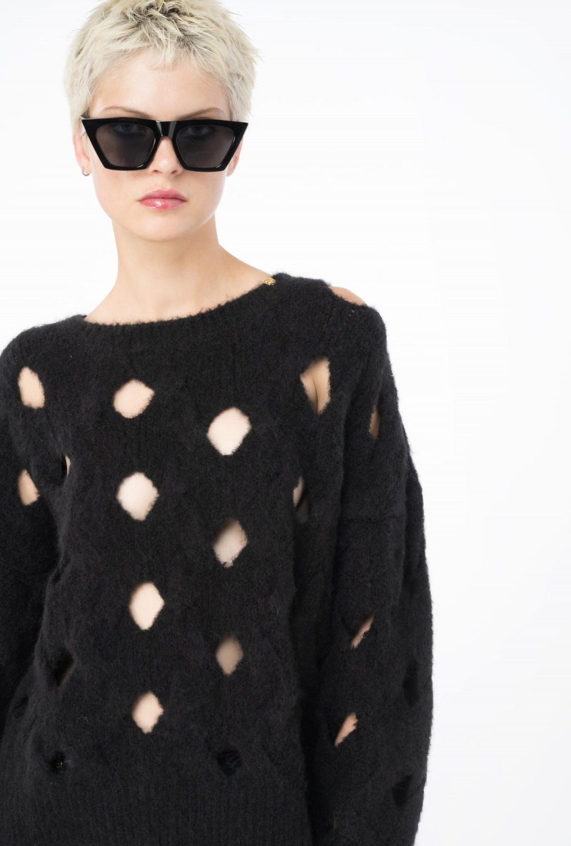 LIMO BLACK Pinko Wool-blend sweater with openwork | SMYNY21256