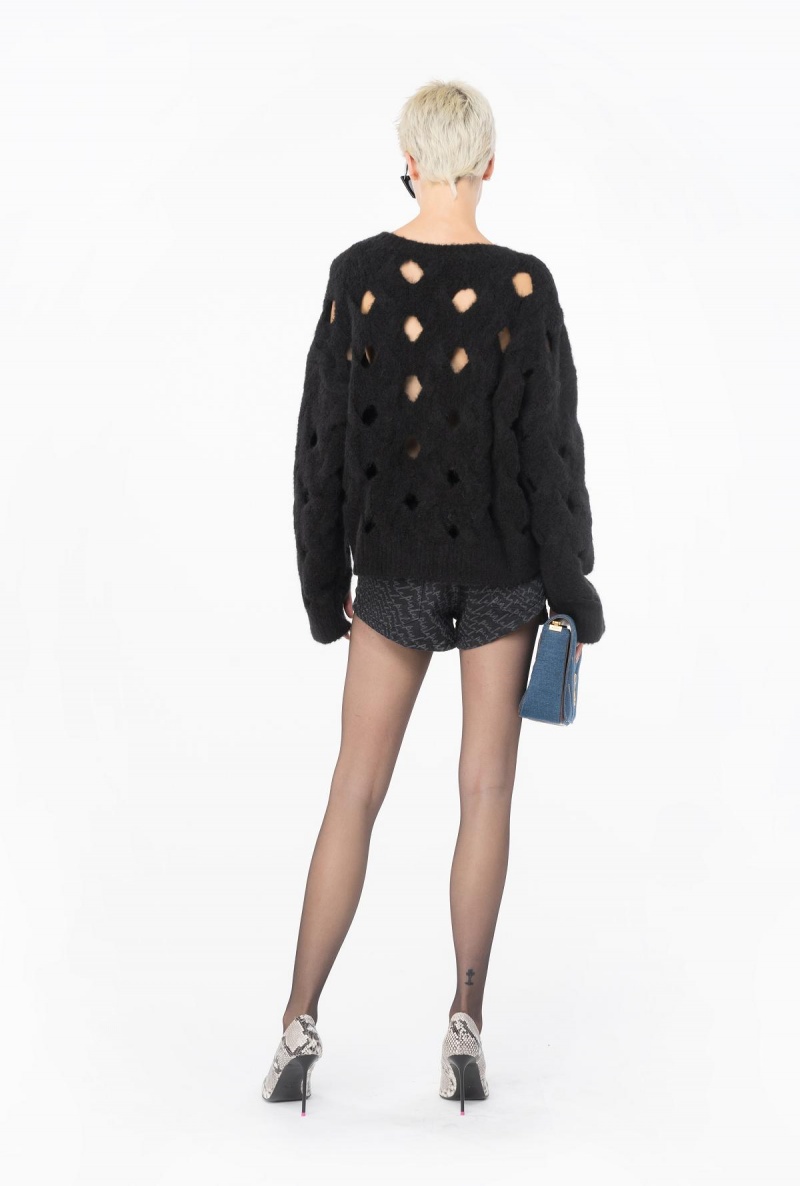 LIMO BLACK Pinko Wool-blend sweater with openwork | SMYNY21256