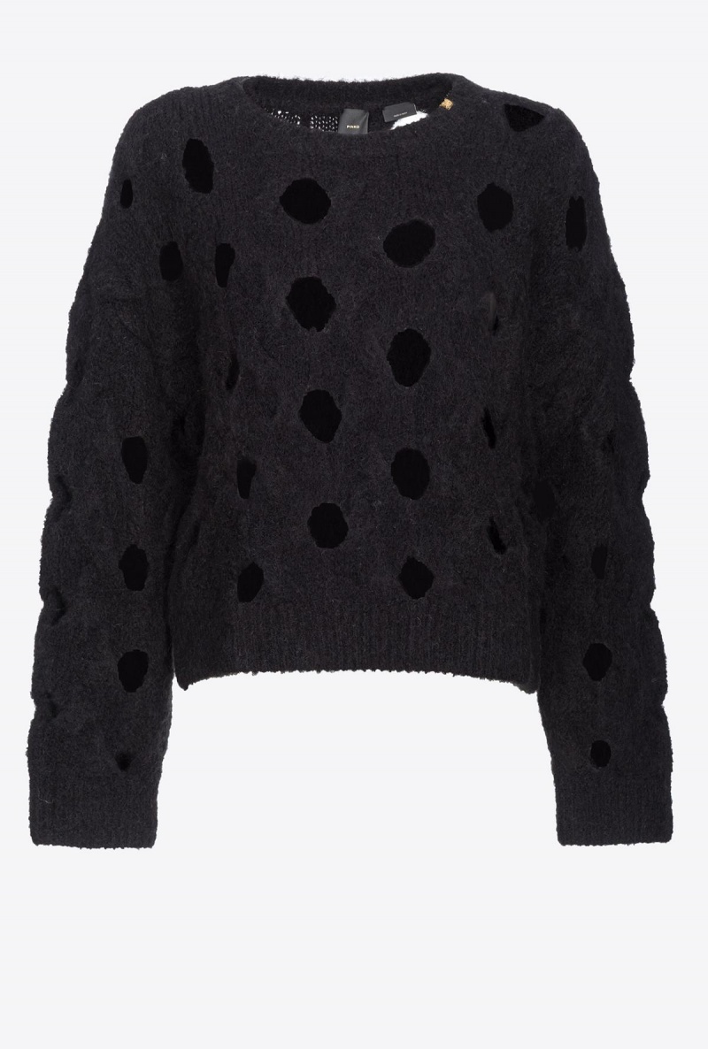 LIMO BLACK Pinko Wool-blend sweater with openwork | SMYNY21256