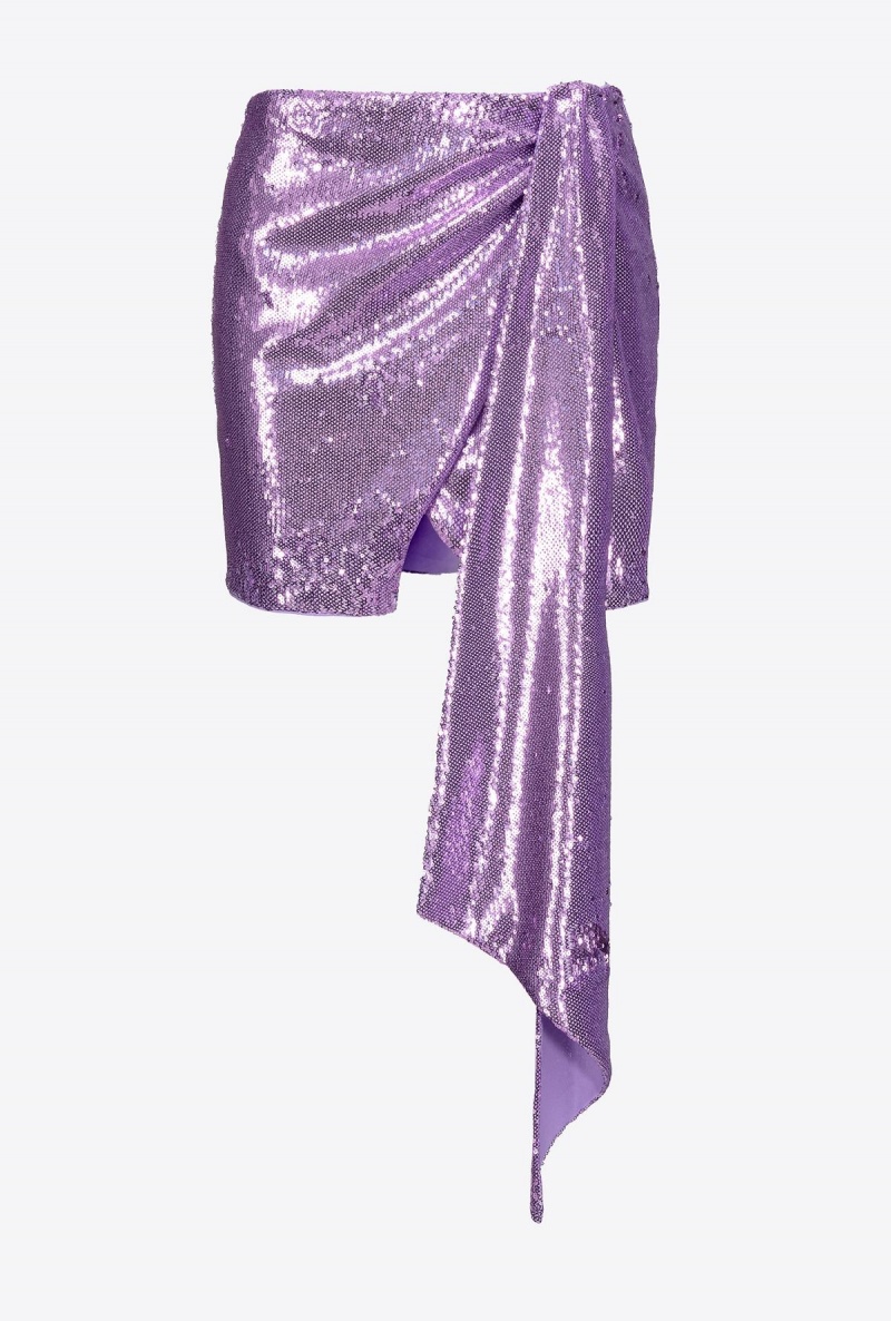 LISIANTHUS LILAC Pinko Fully sequinned mini skirt | LMYTR49080