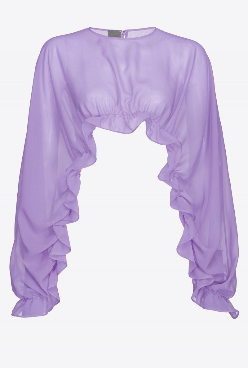 LISIANTHUS LILAC Pinko Ruffled shrug | GMYEC96861
