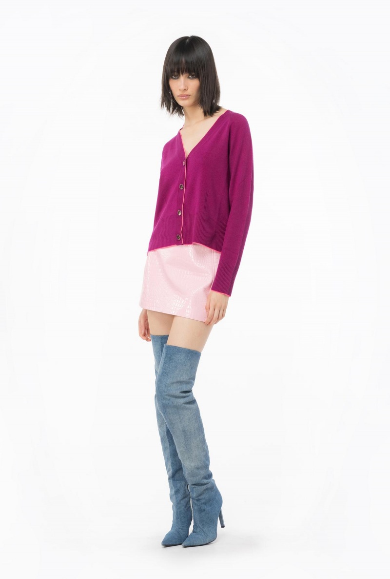 MAGENTA PURPLE Pinko Short cashmere cardigan | MYCIF35245