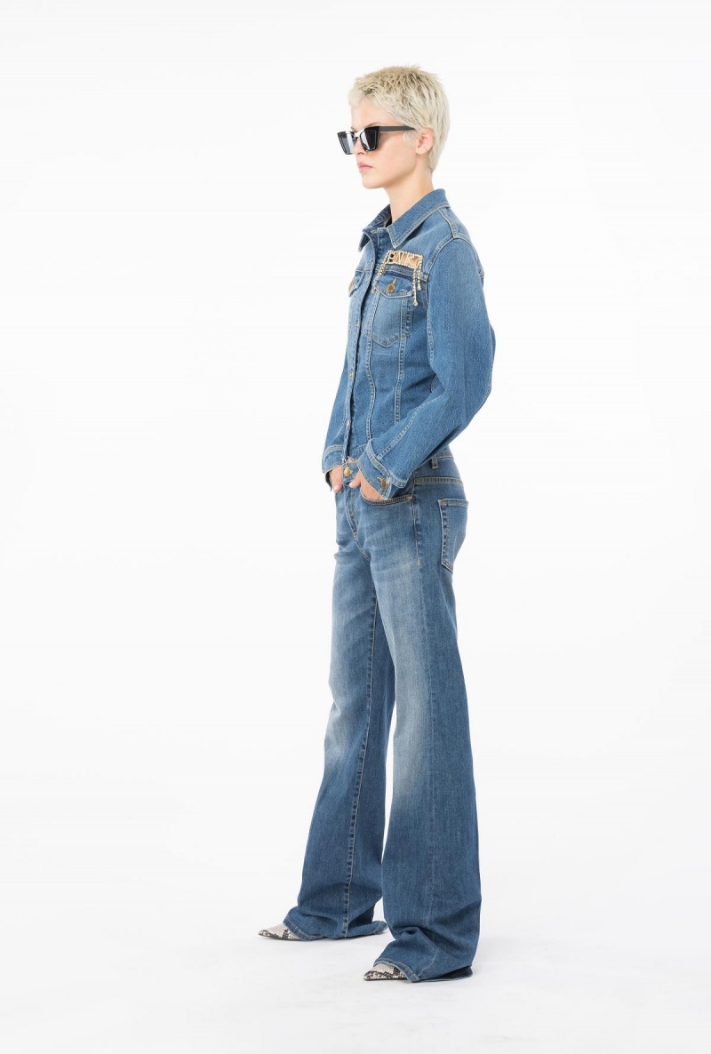 MEDIUM DARK VINTAGE WASH Pinko Flared vintage denim jeans | ZMYNQ76650