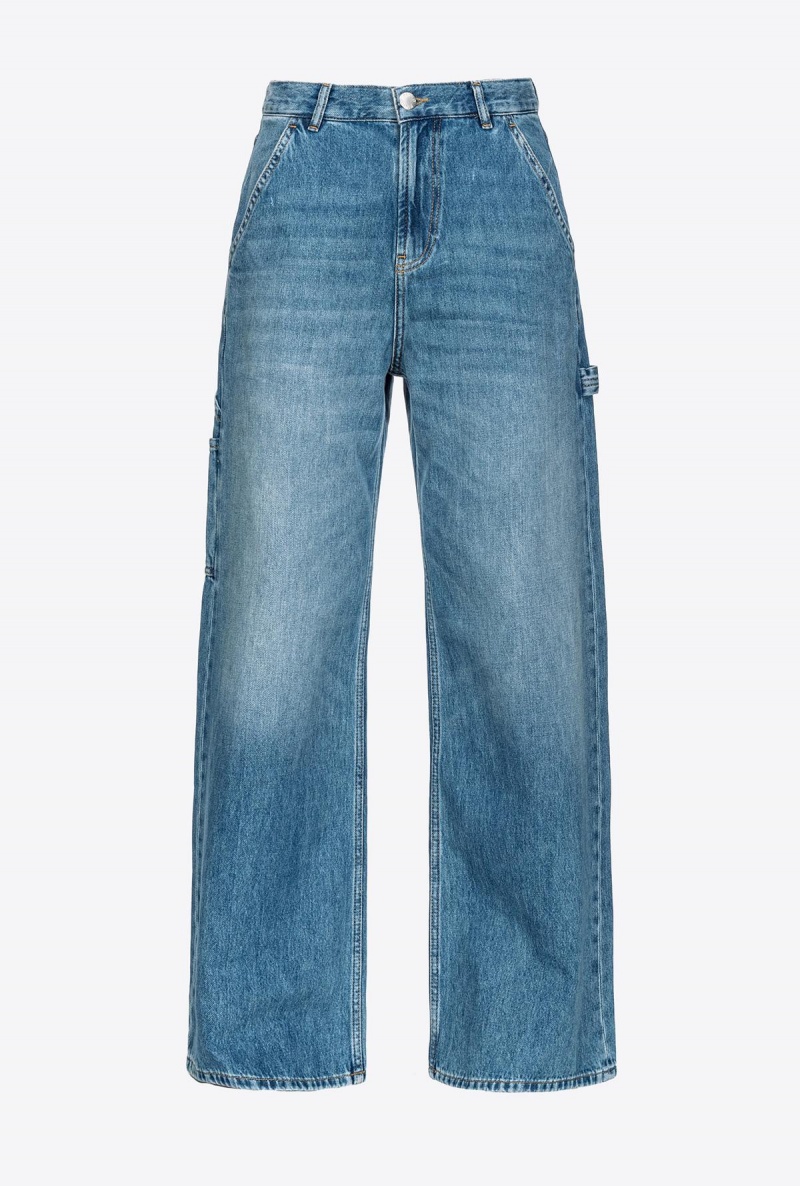 MEDIUM LIGHT WASH Pinko Slouchy wide-leg jeans | MYDYB80388