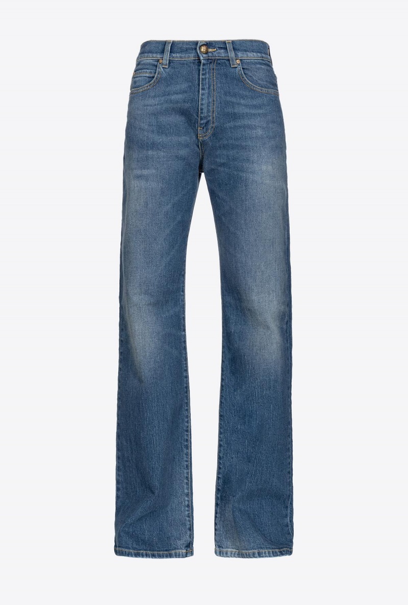 MEDIUM LIGHT WASH Pinko Wide-leg comfort denim jeans | XMYBH95145