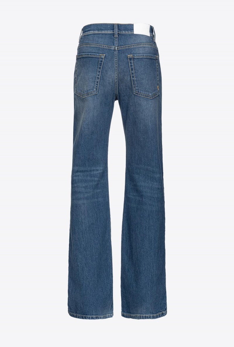MEDIUM LIGHT WASH Pinko Wide-leg comfort denim jeans | XMYBH95145