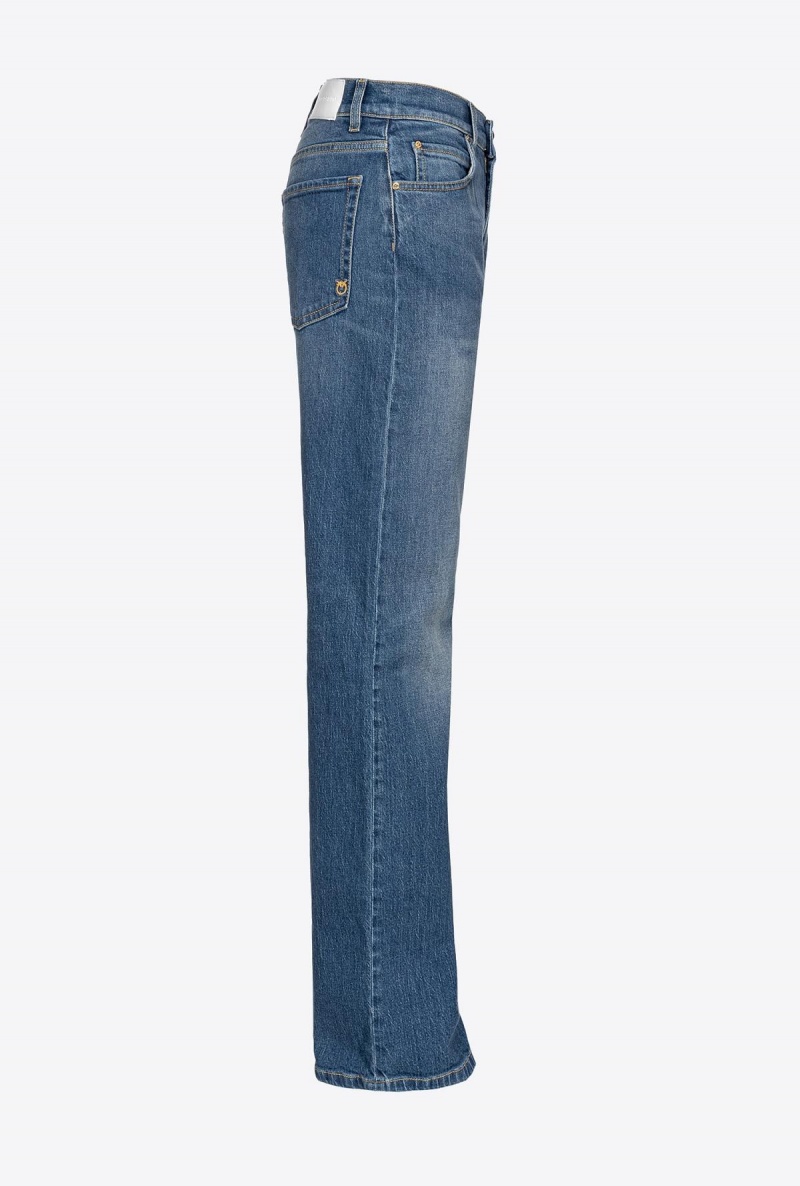 MEDIUM LIGHT WASH Pinko Wide-leg comfort denim jeans | XMYBH95145