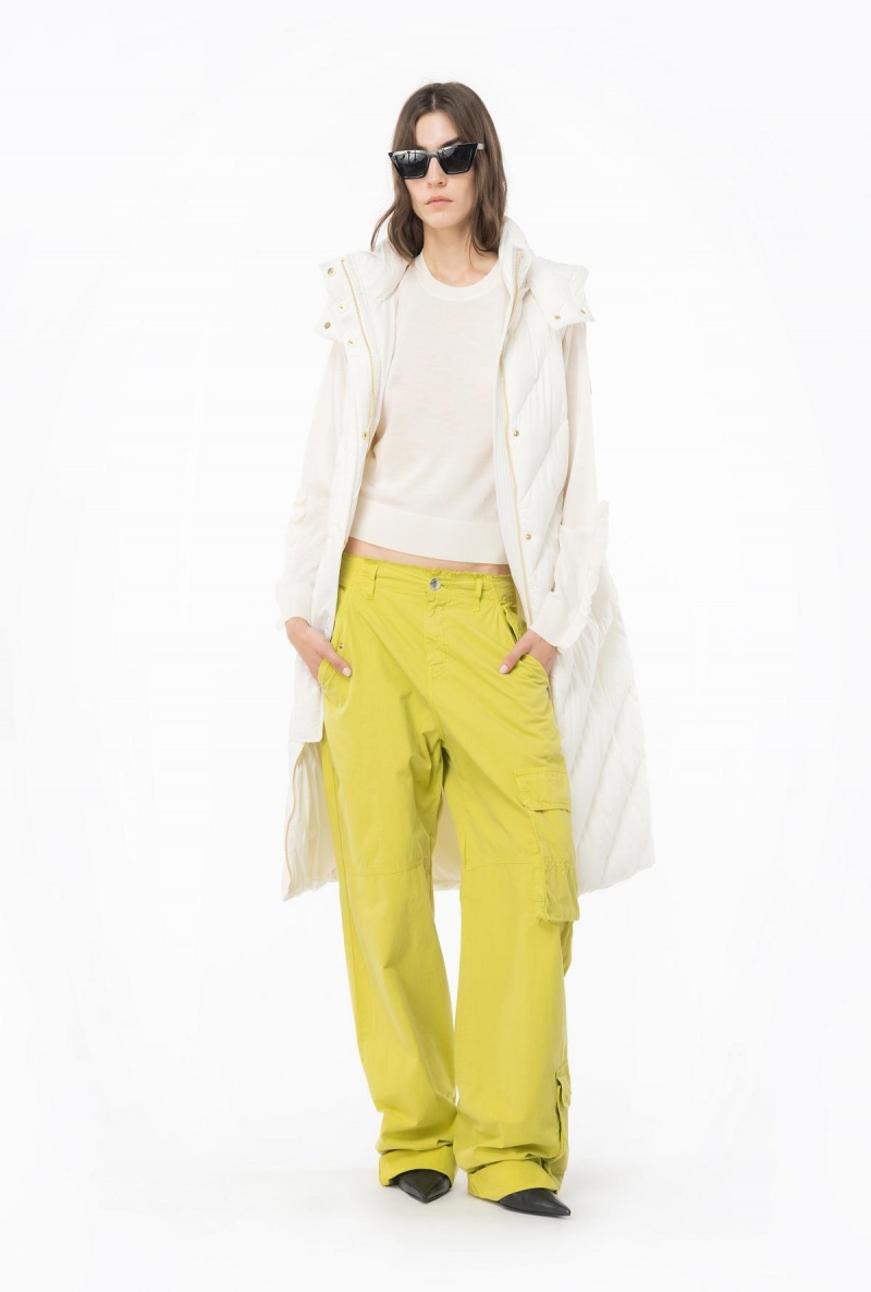 MILK WHITE Pinko Wool pullover with ruching | LMYTR99571