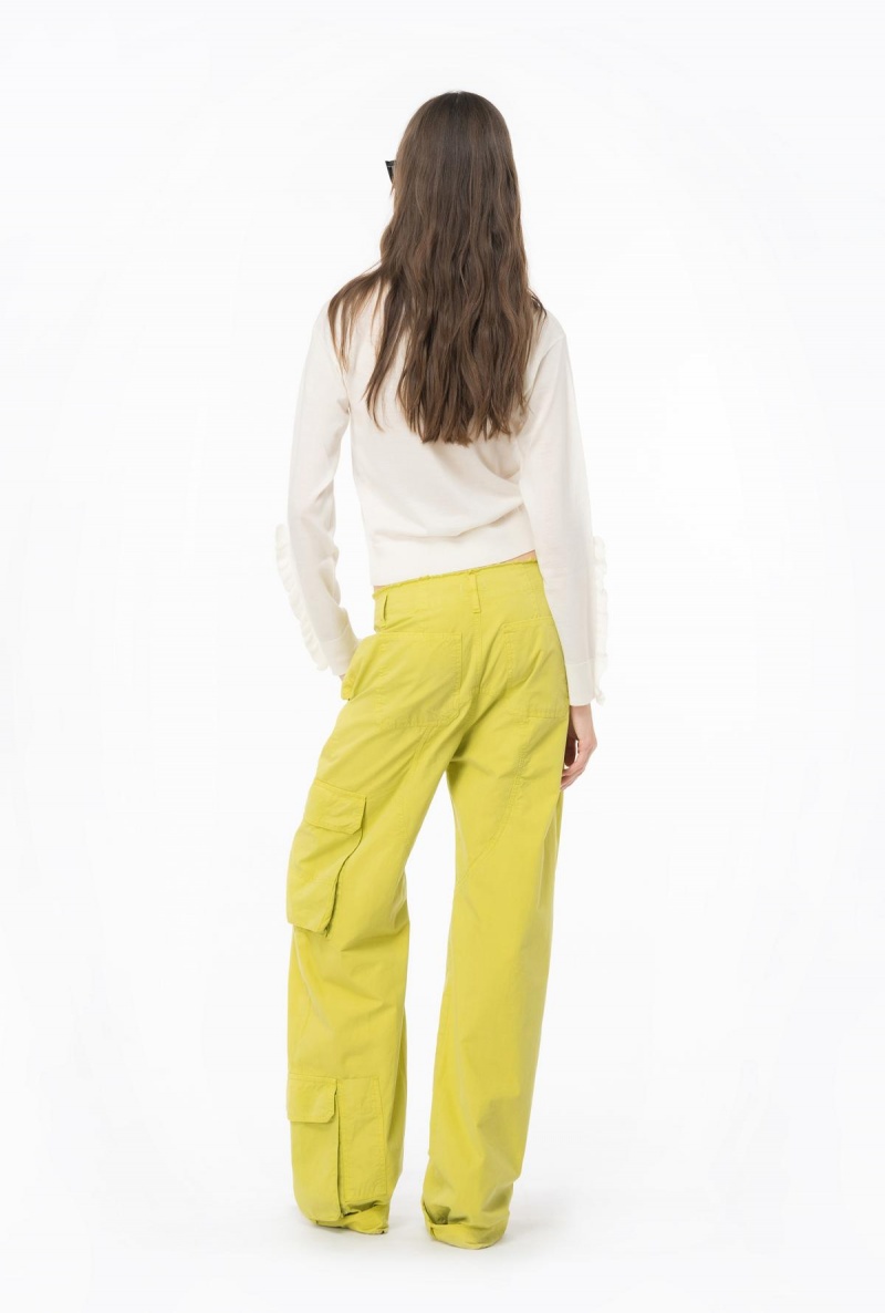 MILK WHITE Pinko Wool pullover with ruching | LMYTR99571