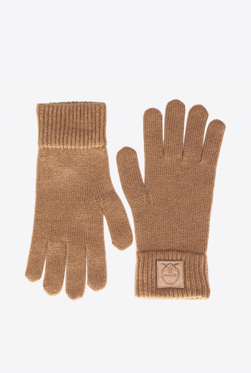 MOCHA CAMEL Pinko Cashmere gloves | MYDFL15151
