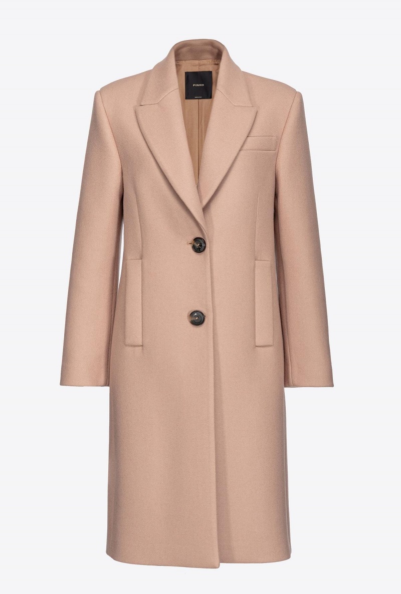 MOCHA CAMEL Pinko Straight-cut cloth coat | ZMYNQ66640