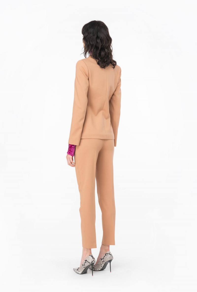 MOCHA MOUSSE Pinko Blazer with metal buttons | MMYFT48215